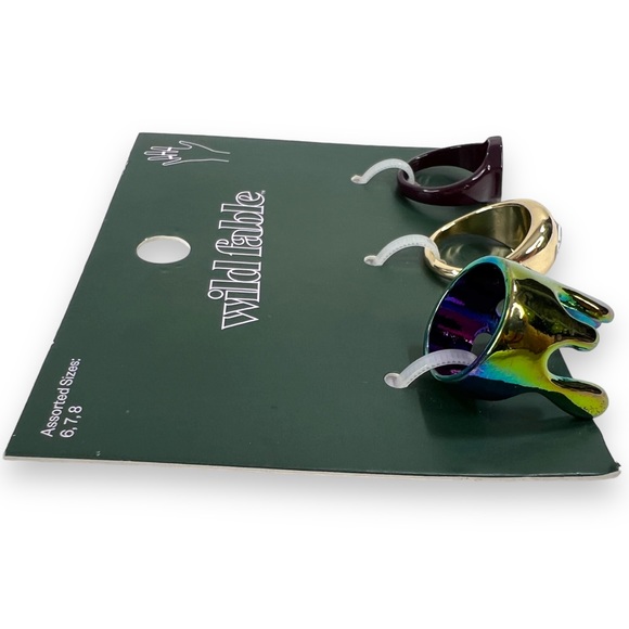 Wild Fable Women's 3-Piece Fashion Statement Rings Set Assorted Sizes 6, 7, 8 - Picture 8 of 12